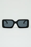 Black square sunglasses with detail on the side