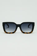 Brown Square sunglasses with gradient in animal print