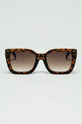 Brown Square sunglasses with animal print