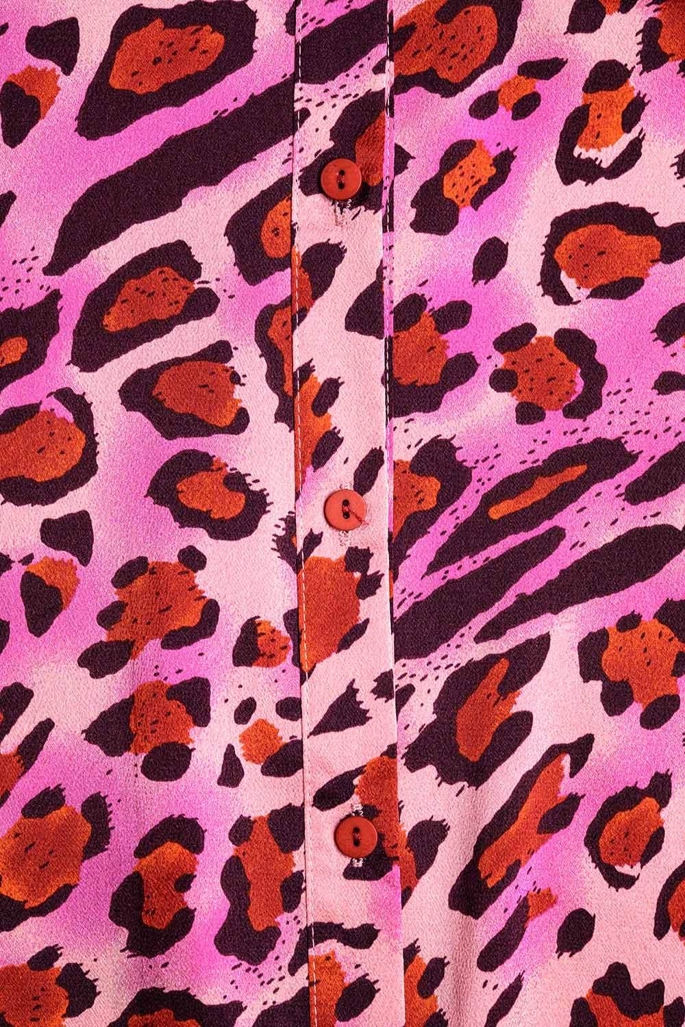Buttoned Shirt In Fuchsia Leopard Print