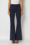Navy Skinny Flared Jeans With Front Pocket Detail