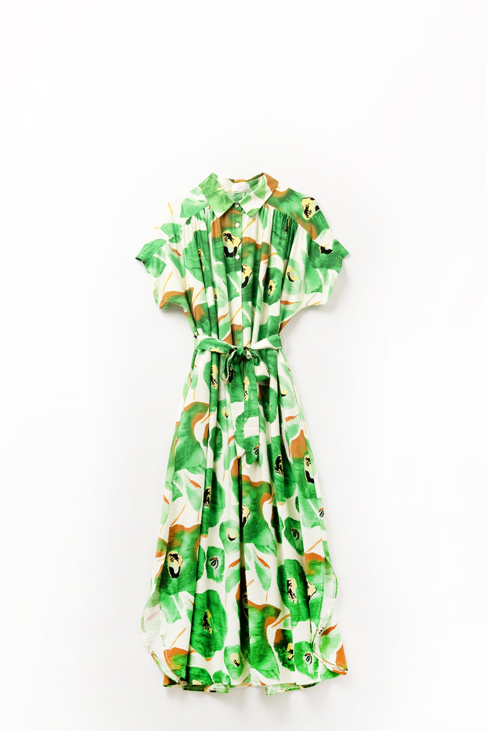 Floral Bliss Dress in Green and Warm Hues