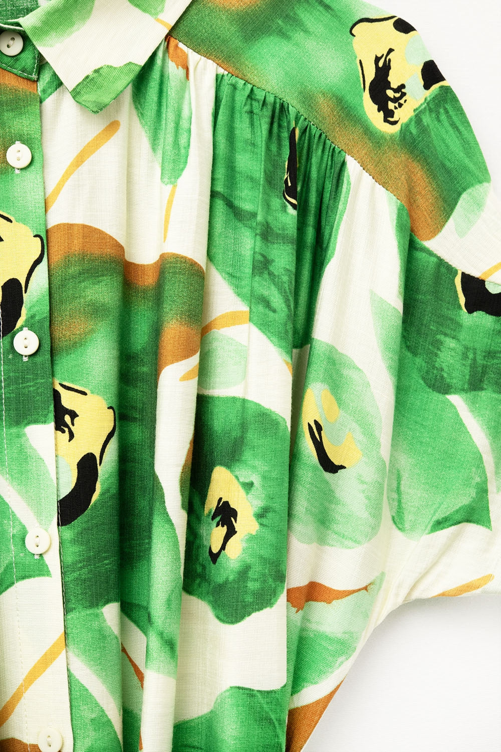 Floral Bliss Dress in Green and Warm Hues
