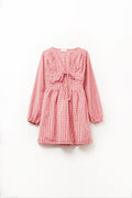 Gingham Tie-Front Mini Dress in Red