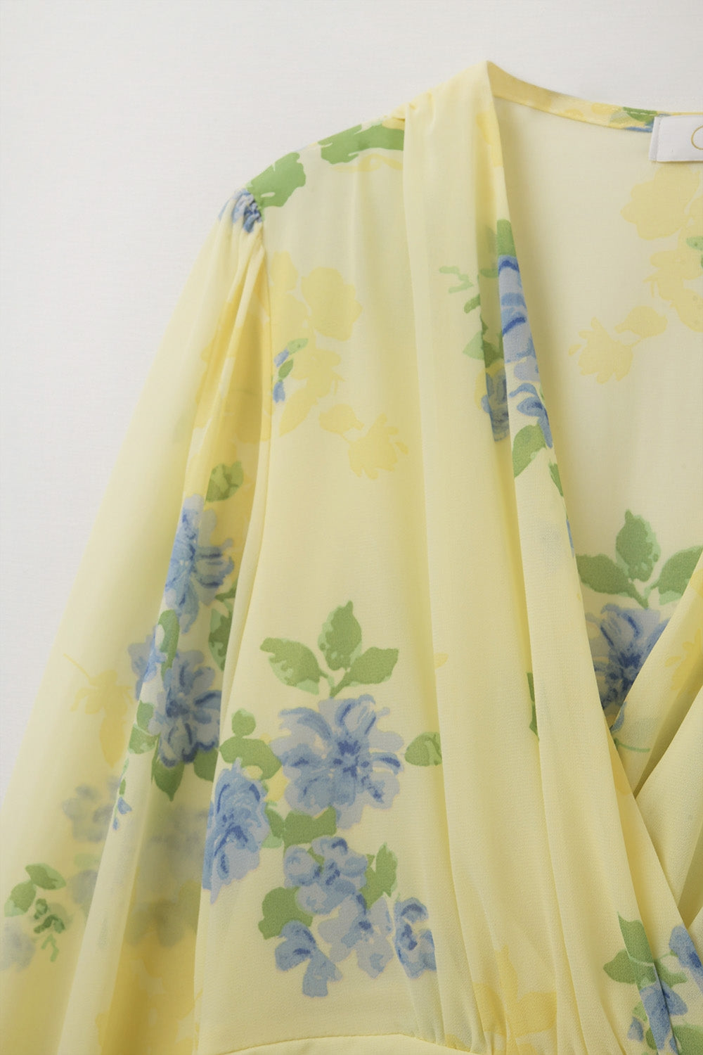 Butter yellow spring  mini dress with ruched design