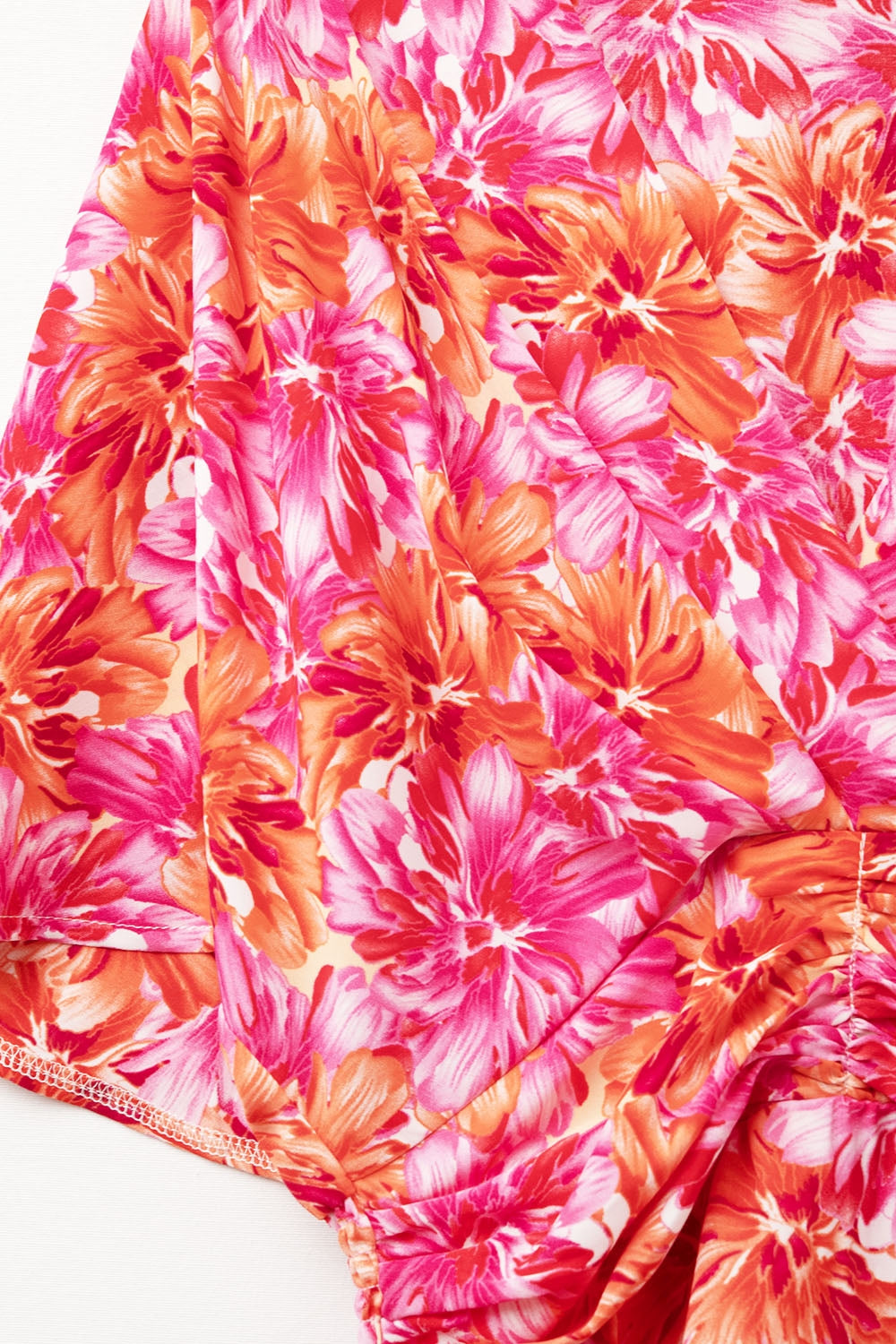 Floral printed Dress With Pink Orange and Red Tones