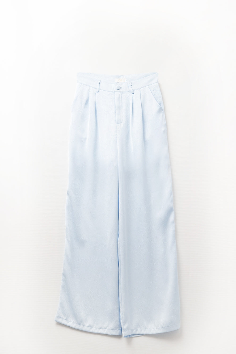 Tailored satin Pants With Wide Leg in Baby Blue