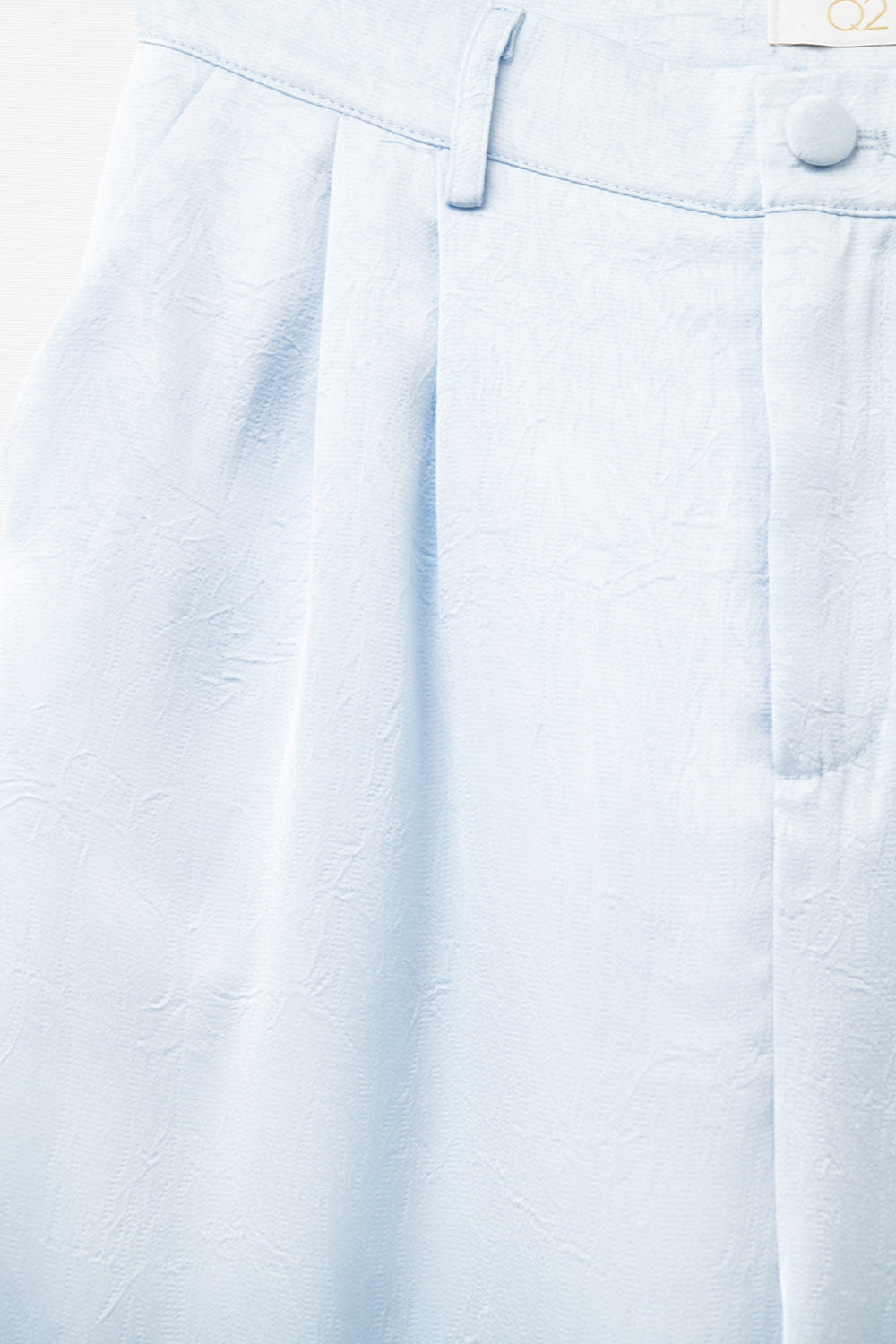 Tailored satin Pants With Wide Leg in Baby Blue