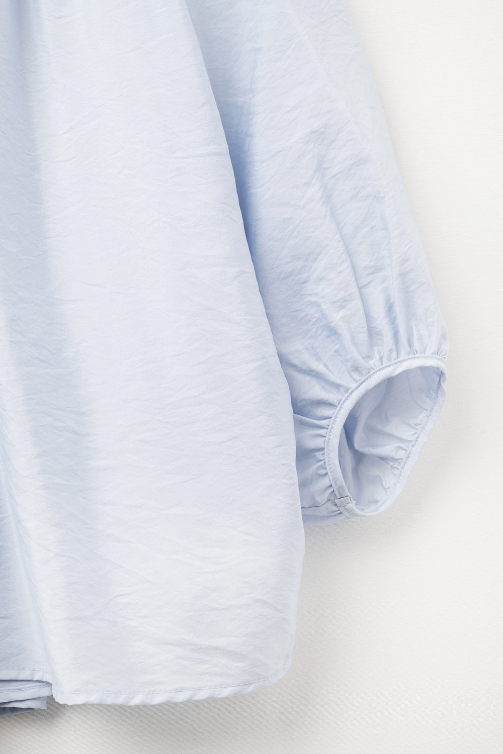 Baby Blue chiffon Top With Puffed Sleeves