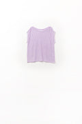 Lilac boat neck mesh sweater with dropped sleeves