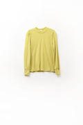 green lace top with high neck and cuff detail