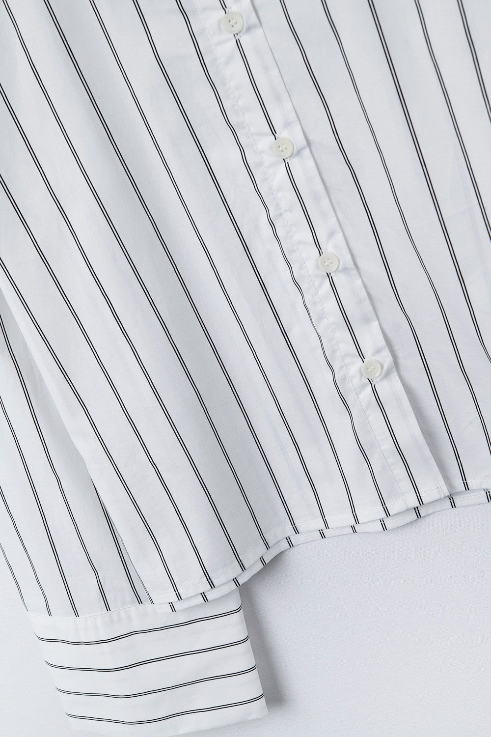 cropped white striped poplin shirt