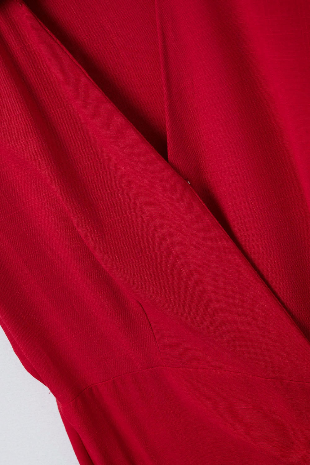 Red Midi Dress With Bow At The Side
