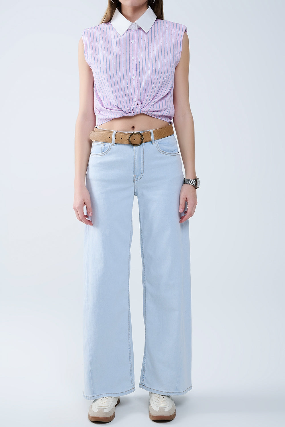 Oversized Straight Leg Jeans in Light Wash denim