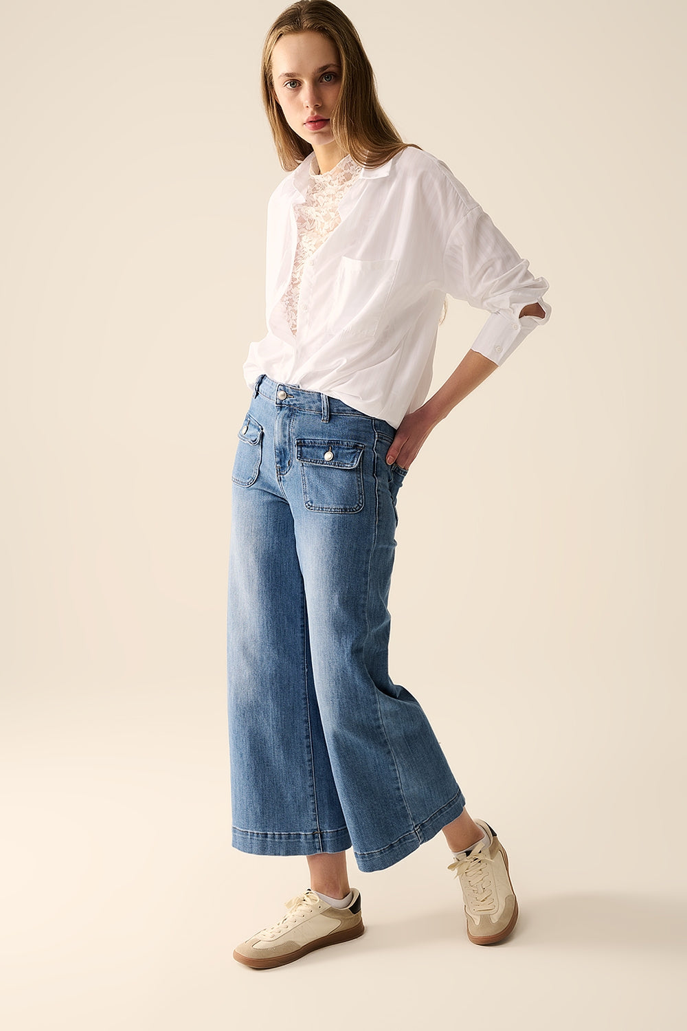Relaxed White striped blouse