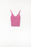 Comfy Ribbed knitted Tank Top in Fuchsia