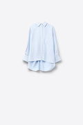 oversized baby blue shirt with bow in the back