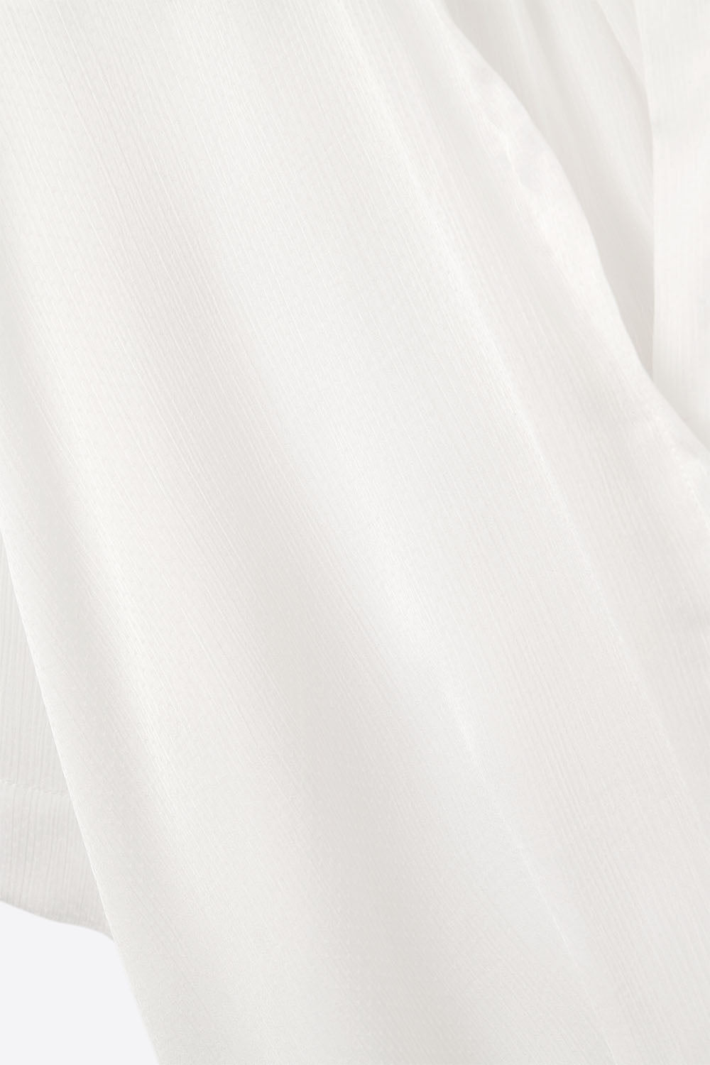 Draped Short Sleeve Blouse in White