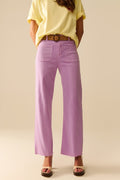 lilac Straight Leg pants With Front Pockets