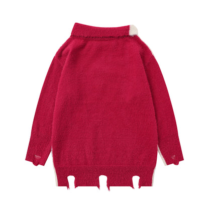 UNIKCOSA UrbanSoul Diagonal Collar Knitwear Pullover 💫