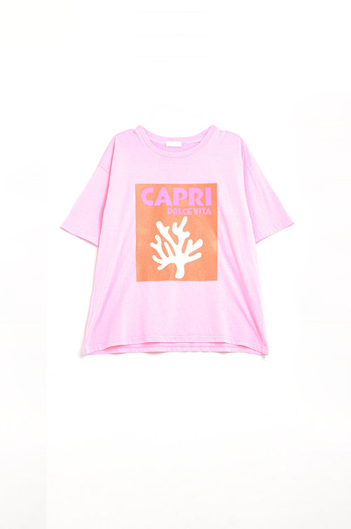 Baby Pink Capri Dolce Vita T-shirt Made in Italy