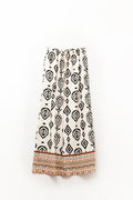 Cream wide leg boho print pants