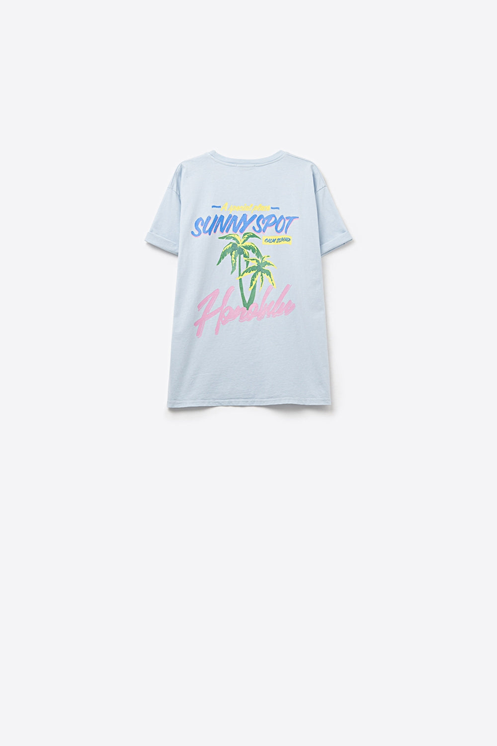 Blue t-shirt made in Italy with Honolulu graphic