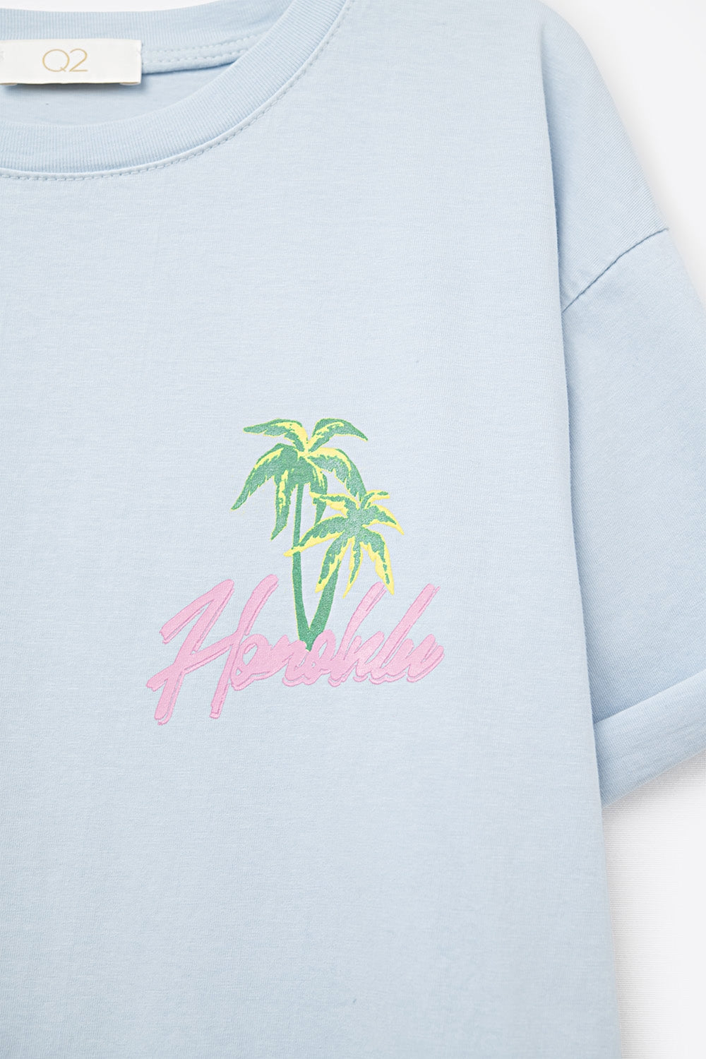 Blue t-shirt made in Italy with Honolulu graphic