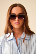 Thick Square Frame Sunglasses Chunky Retro in grey