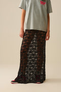 Long Sheer Black Bohemian Style Skirt