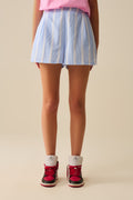 Blue and White Shorts with side pockets