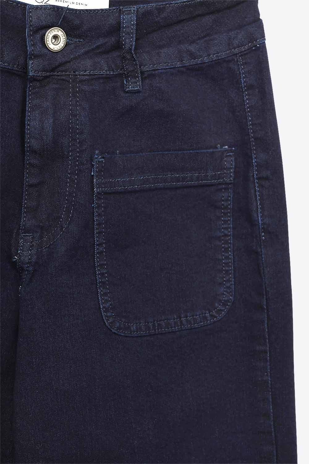 Straight Marine Jeans With Pocket Detail in Deep Blue