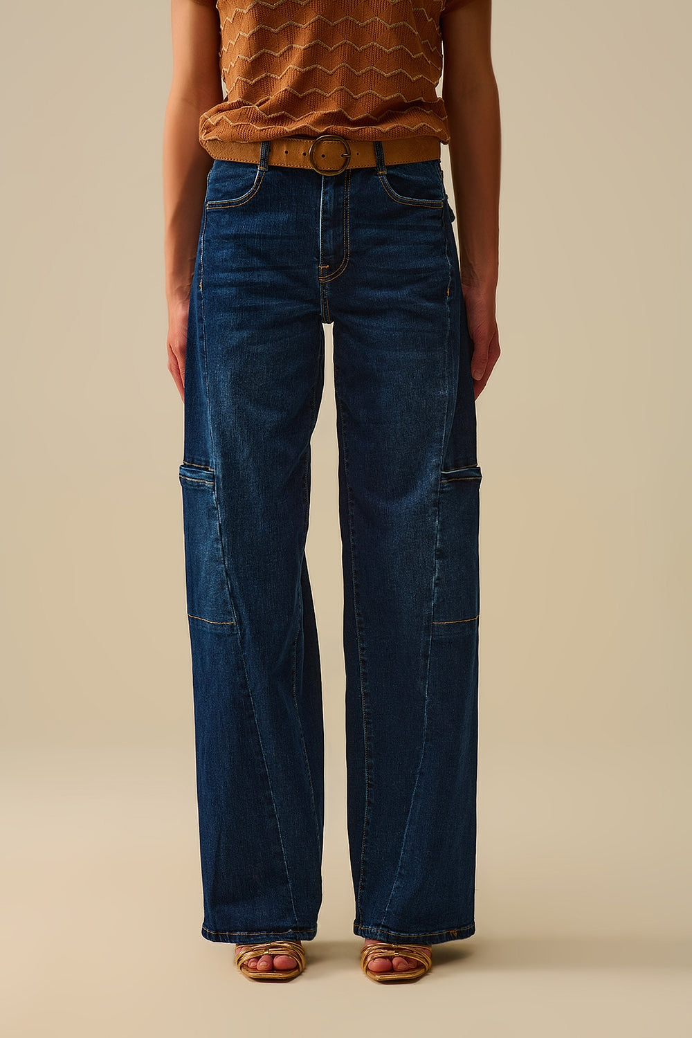 High Waist Wide Leg Jeans with Side Pockets