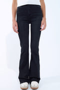High waisted flare jeans in black