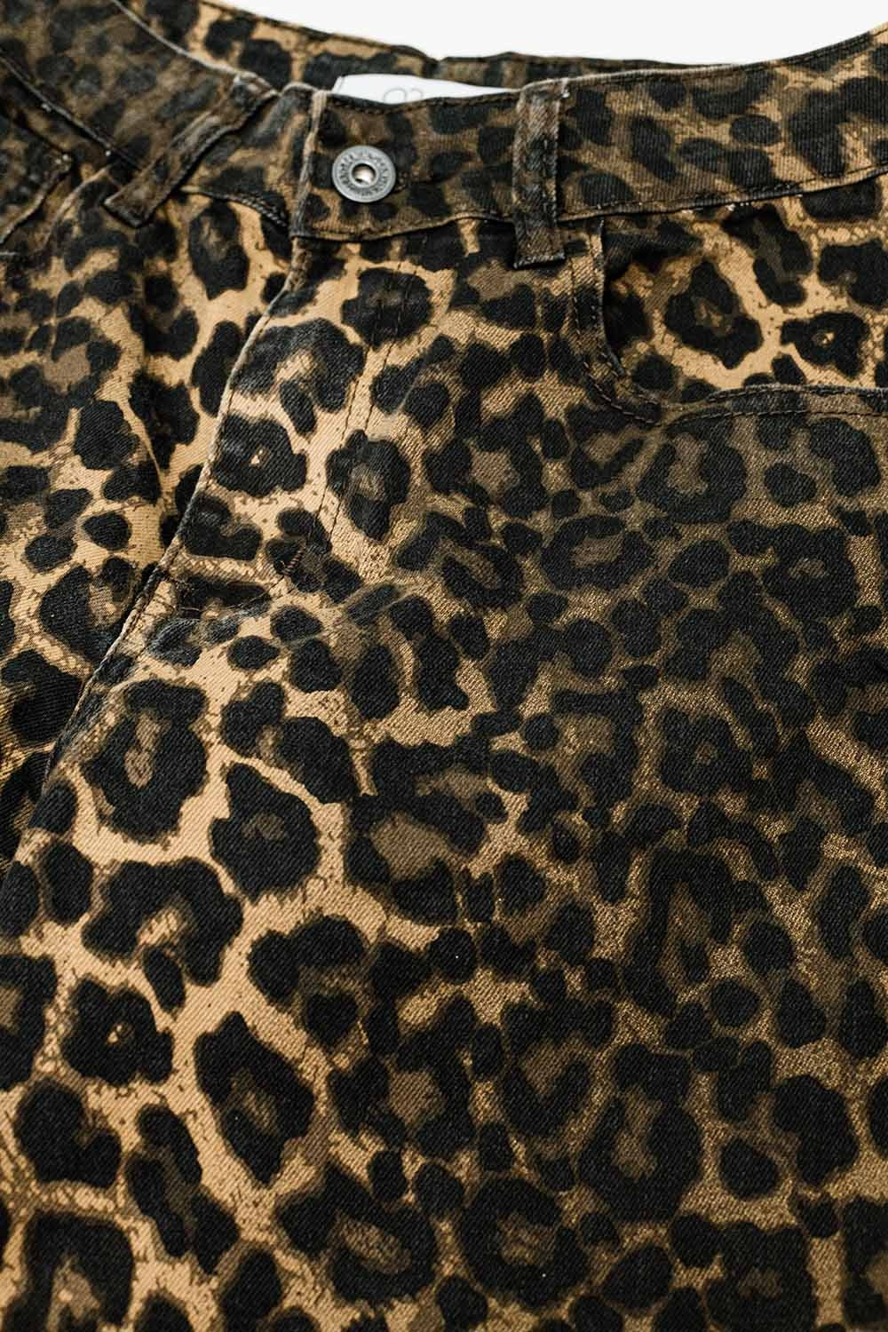 UNIKCOSA Leopard Print Straight Leg Jeans
