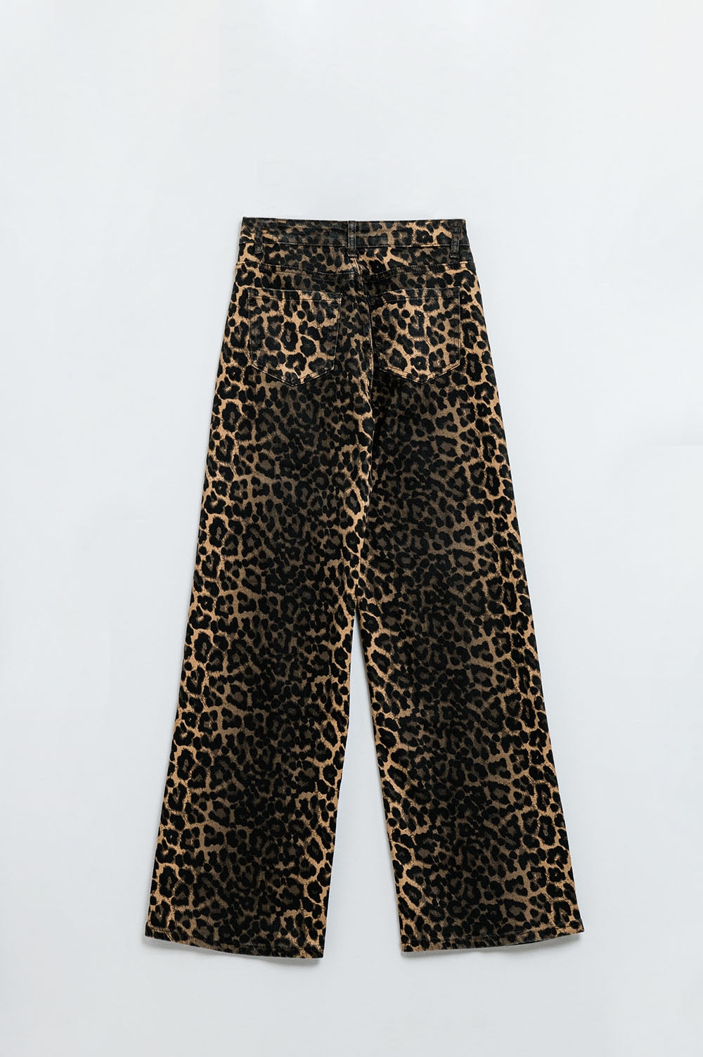 UNIKCOSA Leopard Print Straight Leg Jeans