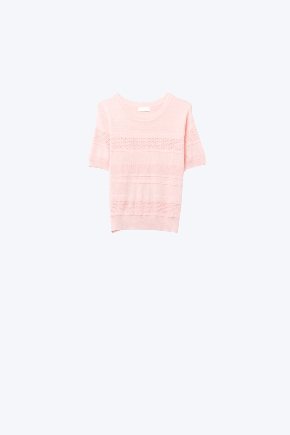 Textured Stripe Knit Sweater in pink