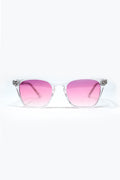 Clear Sunglasses with Pink Gradient Lenses