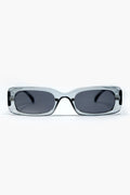 Rectangular Grey Transparent Sunglasses with Dark Smoke Lenses