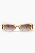 Rectangular Yellow Transparent Sunglasses with brown Smoke Lenses