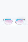 Clear Round Sunglasses With BabyPink Gradient Lense