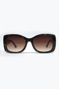 Brown Oversized Oval Sunglasses in Acetate