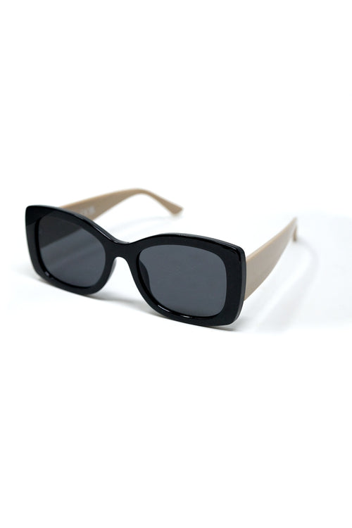 Black Oversized Oval Sunglasses in Acetate — view 2 of 3