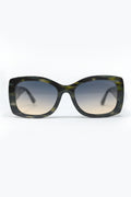Green Tortoise Shell Oversized Oval Sunglasses in Acetate