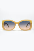 Beige Oversized Oval Sunglasses in Acetate