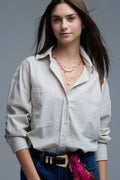 Relaxed Stripe Shirt With Oversized Chest Pockets