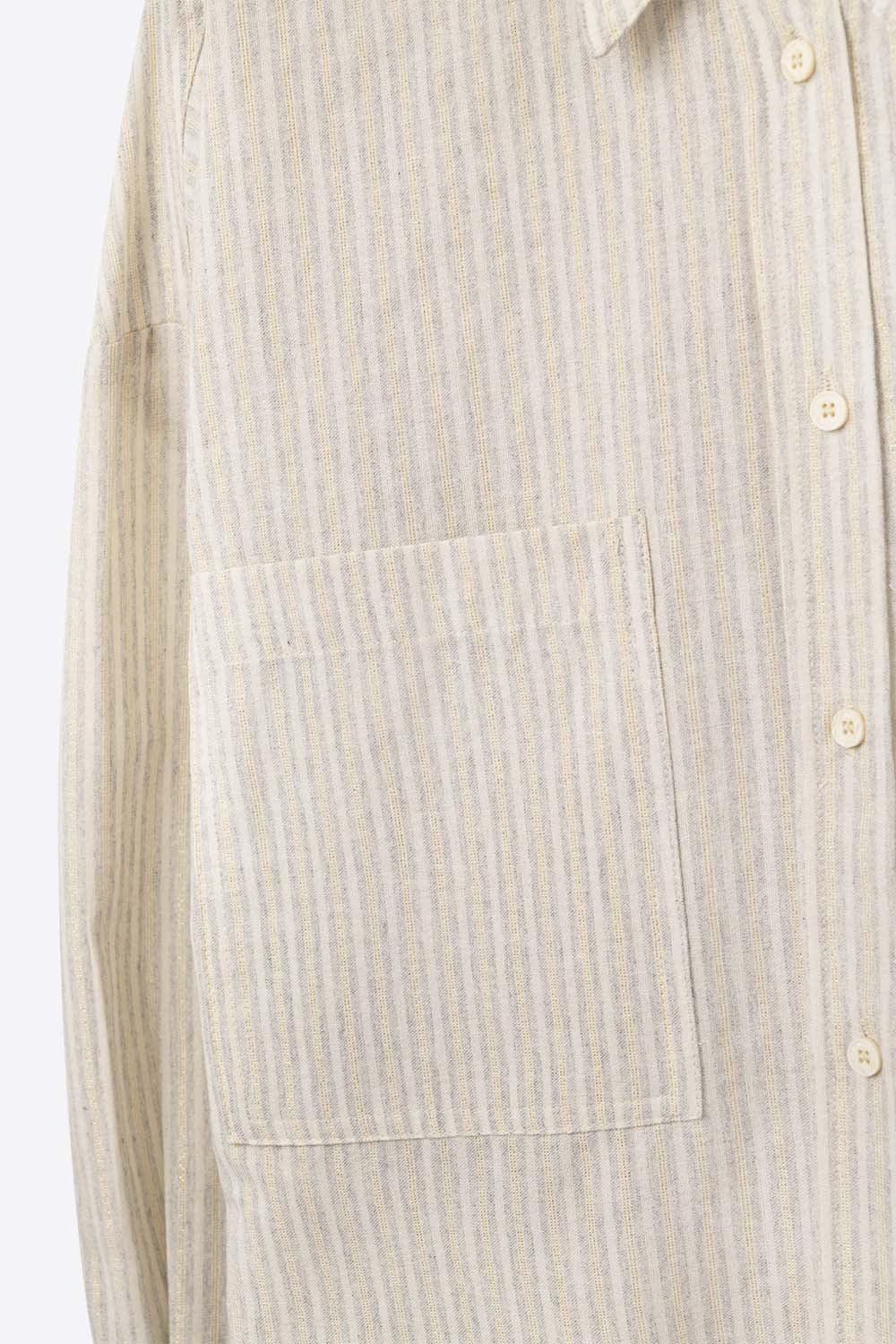 Relaxed Stripe Shirt With Oversized Chest Pockets