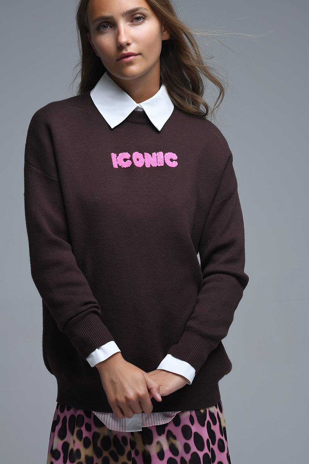 Embroidered ICONIC Sweater with Global Tour Back Print