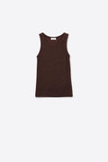 Super Soft Knitted Basic Tank in Chocolate Brown