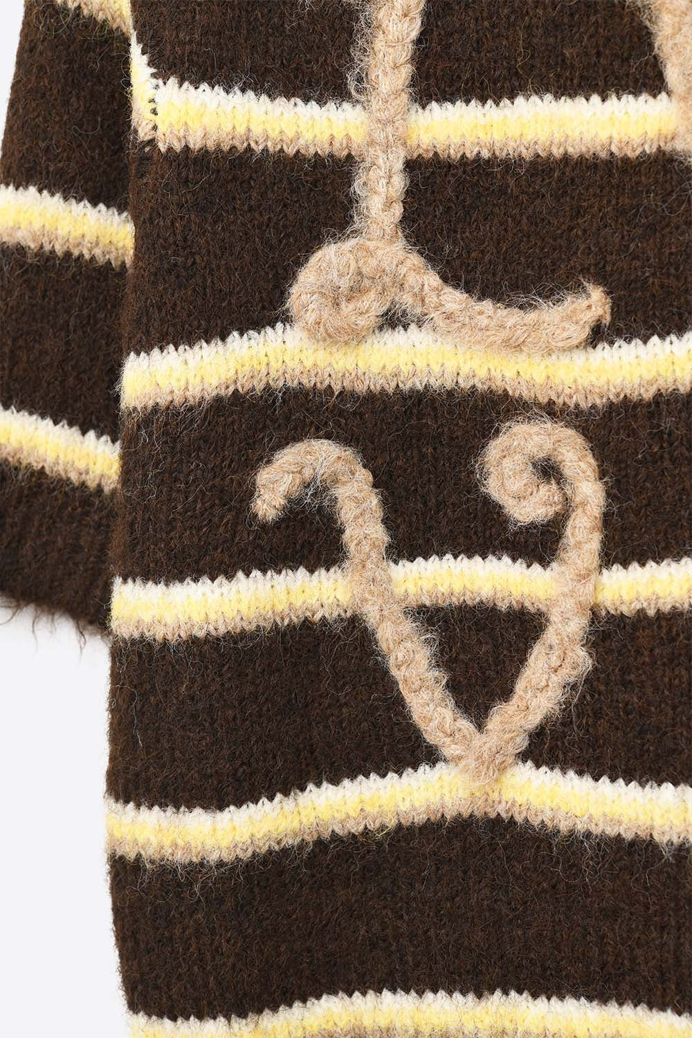Short Sleeve Embroidered Love Sweater in Brown